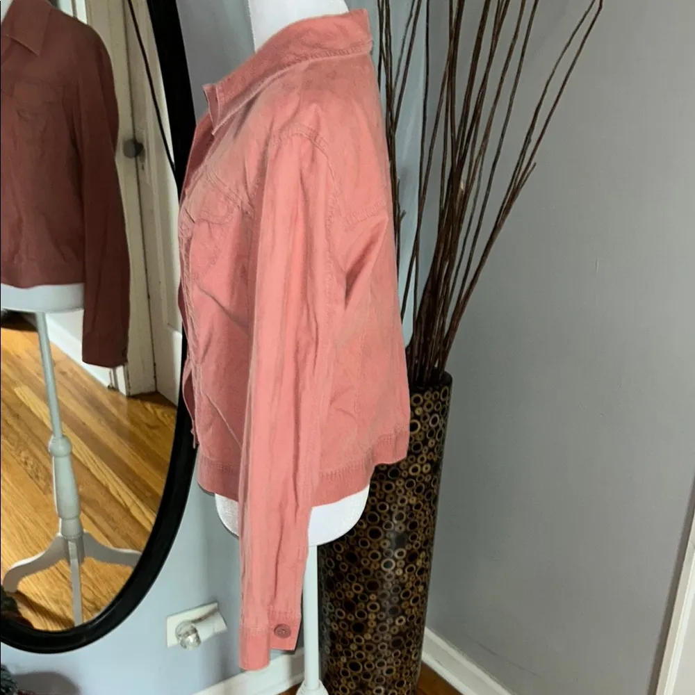 Loft Ann Taylor .Women's Pink Denim Jacket - Image 6