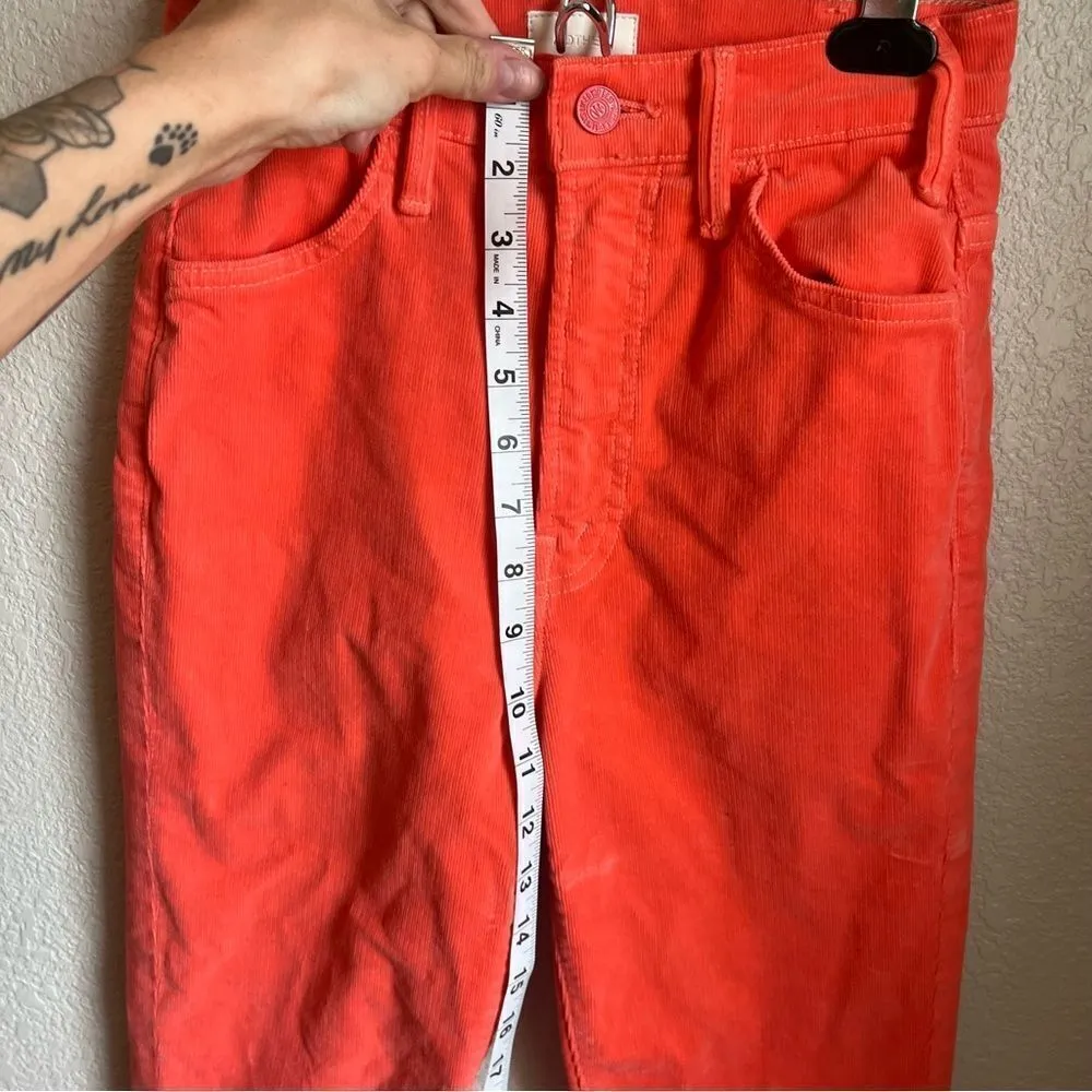MOTHER
The Hustler Frayed Ankle Jeans in Hopscotch Orange Size 24 - Image 9