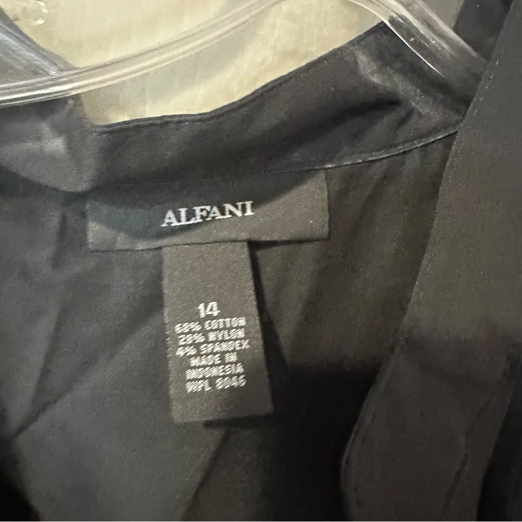 Alfani Black 14 Short Sleeve Dress Plain Minimalist Casual Shift Dress - Image 2