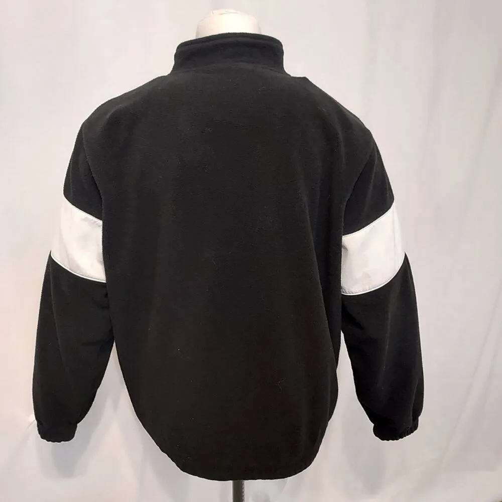FILA Retro 80's Black Neon Colors White Fleece Quarter Zip Pullover Ski Sweater - Image 2