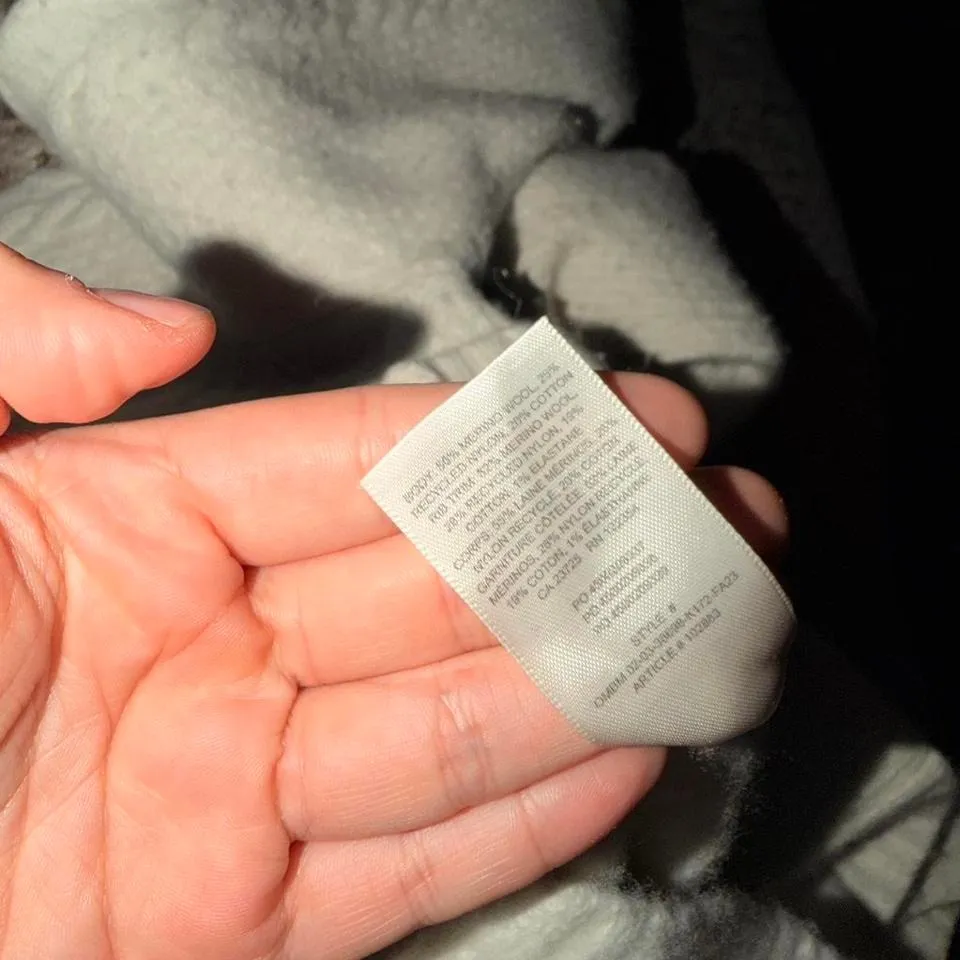 Sunday Best Heritage Merino Wool 1/4 Zip Hi-Hip Sweater Heather Light Bone 2XS - Image 6