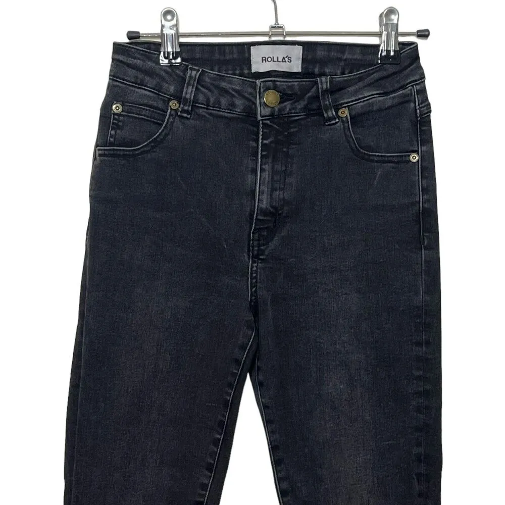 ROLLA'S Westcoast Ankle Mid-Rise Skinny Jeans Washed Black Womens Size 27 - Image 2
