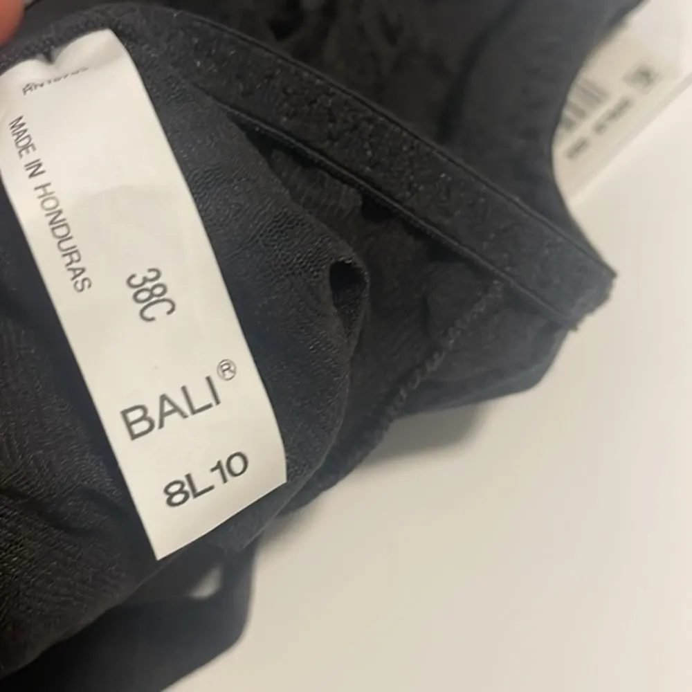 Bali shapewear woman’s black lace all over solutions one piece support Sz 38C - Image 9