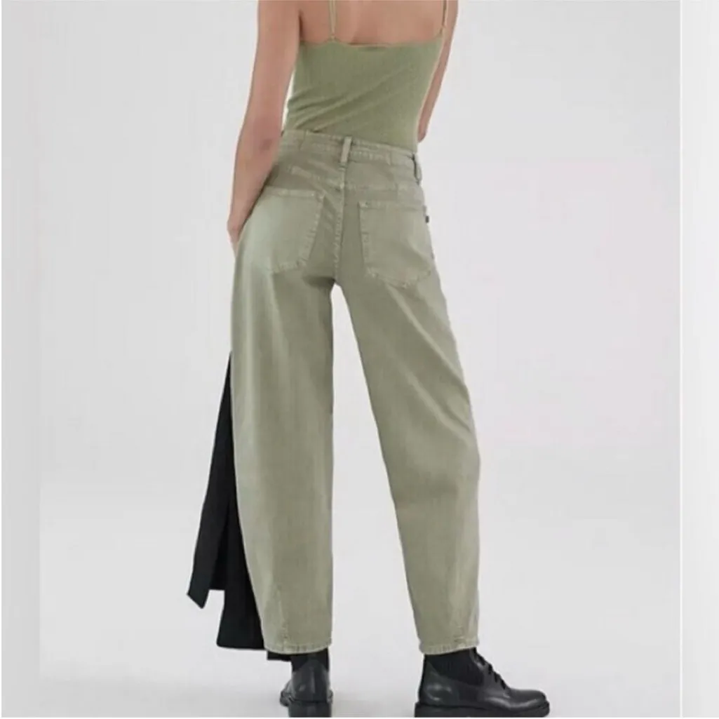 PILCRO The Breaker Women's Light Green High Rise Pleated Tapered Jeans Size 25 - Image 11