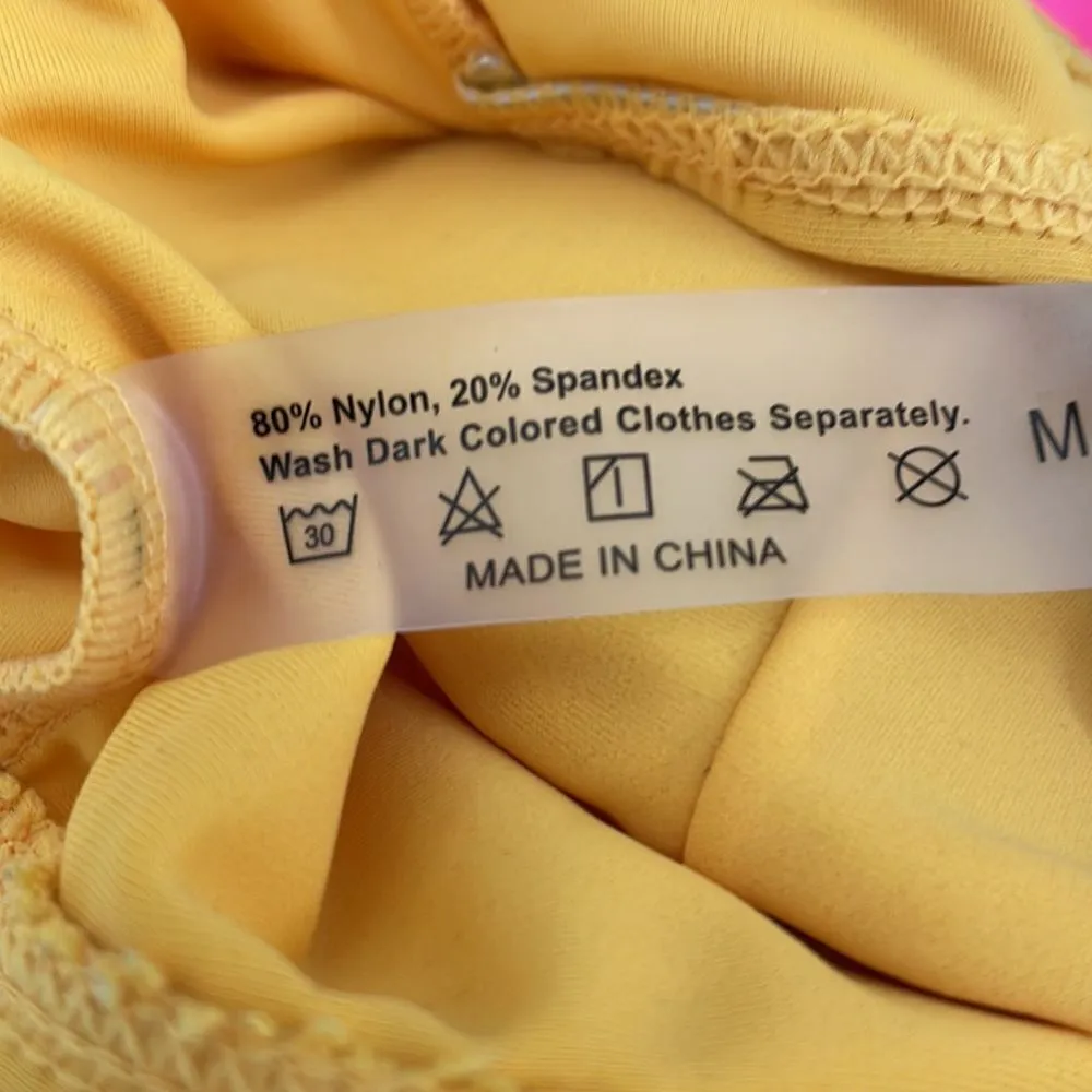 Shein Halter Saffron Yellow Bikini Top Size Medium - Image 8