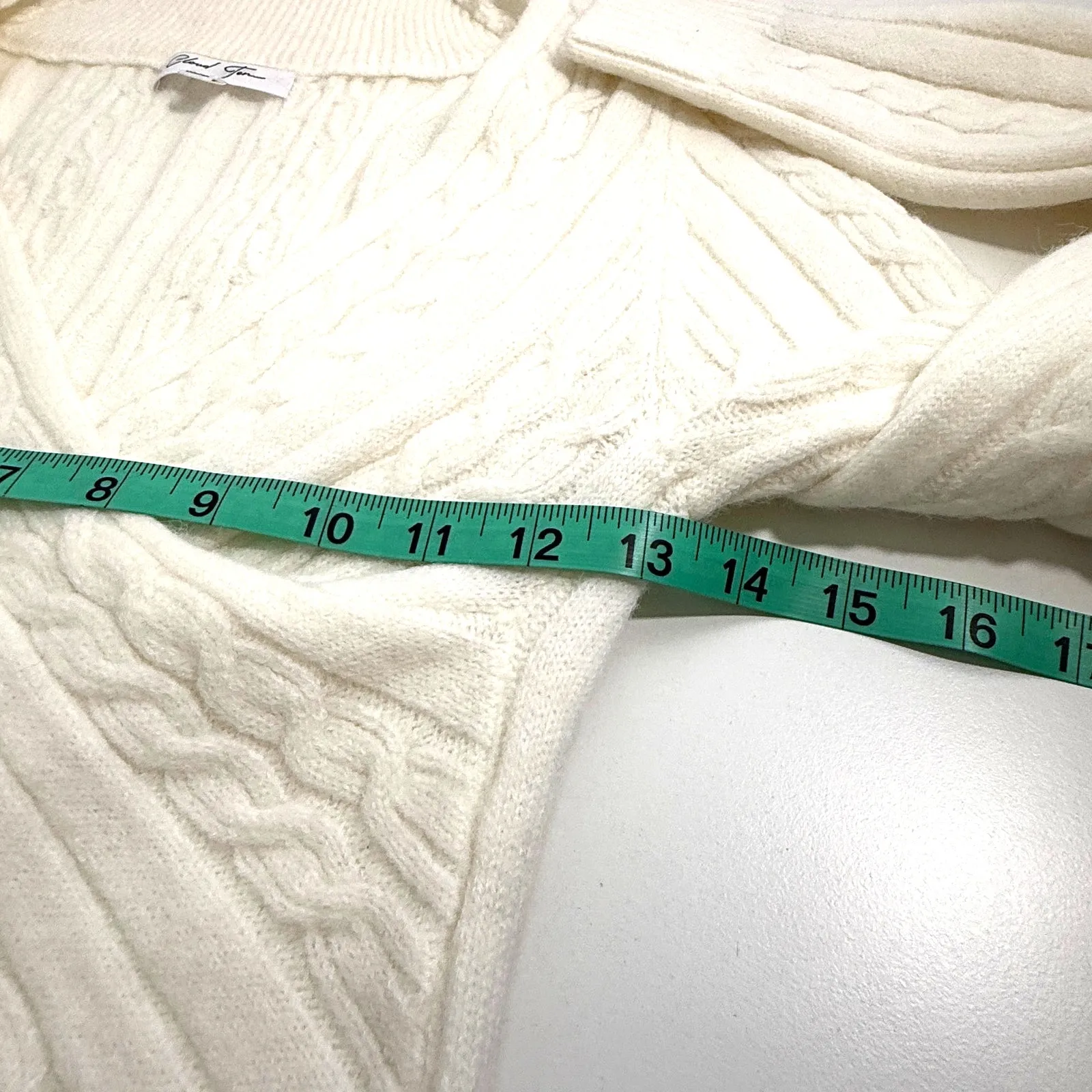 Cloud Ten Cable Fisherman Criss Cross Sweater Sz Sm Y2K Cropped Style - Image 6