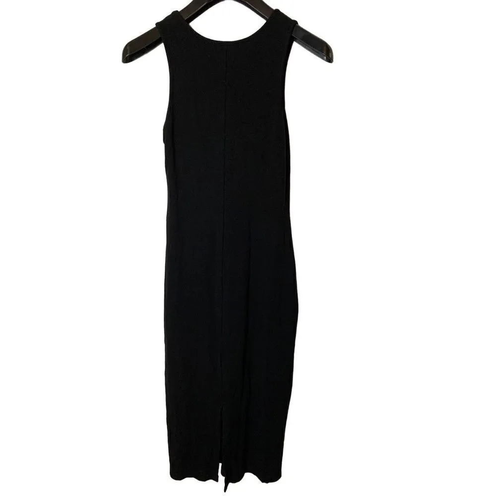 Marine Layer maxi dress ribbed black women's size medium - Image 2