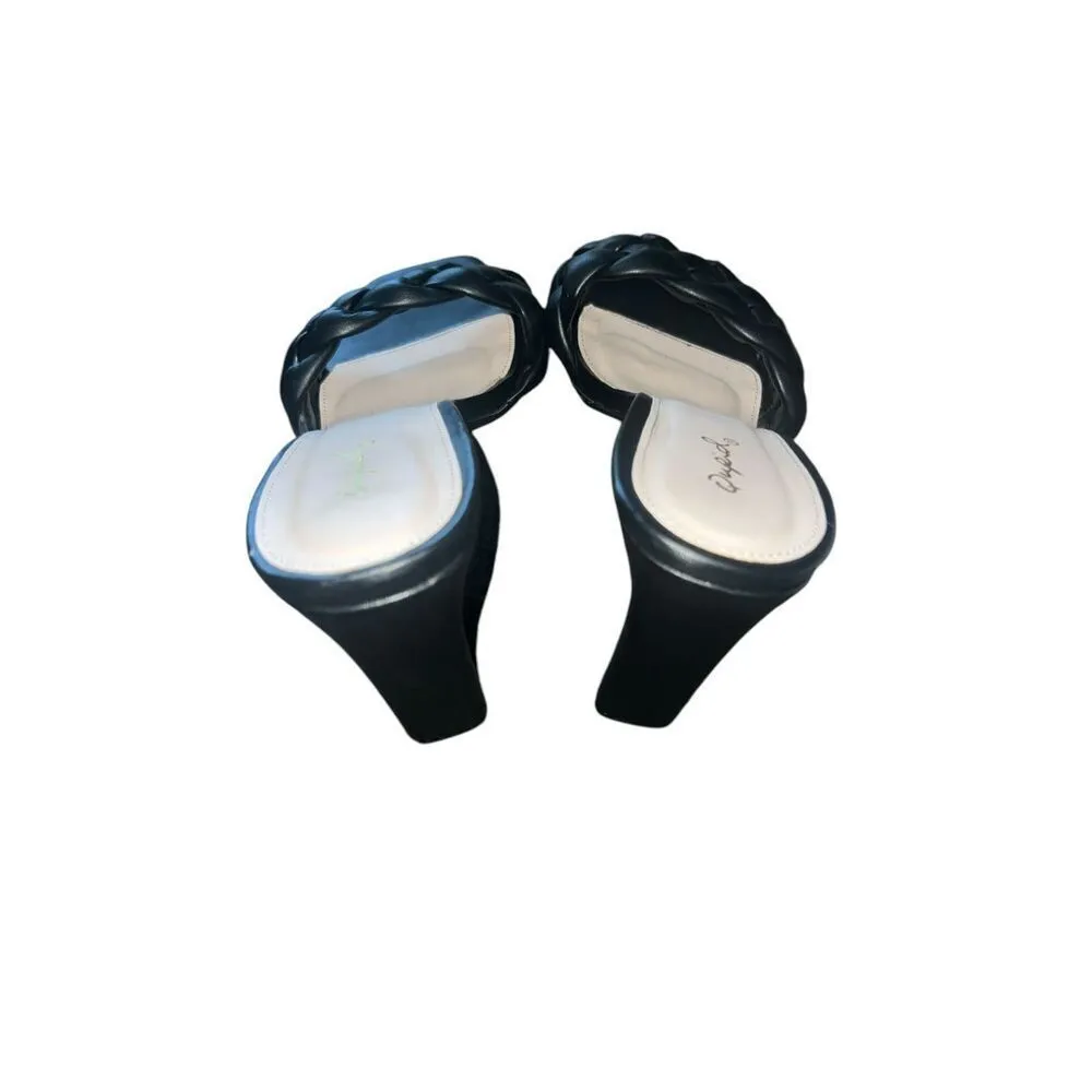 ✨Quipid Block Heel Braided Black Sz 10 Sandals✨ - Image 4
