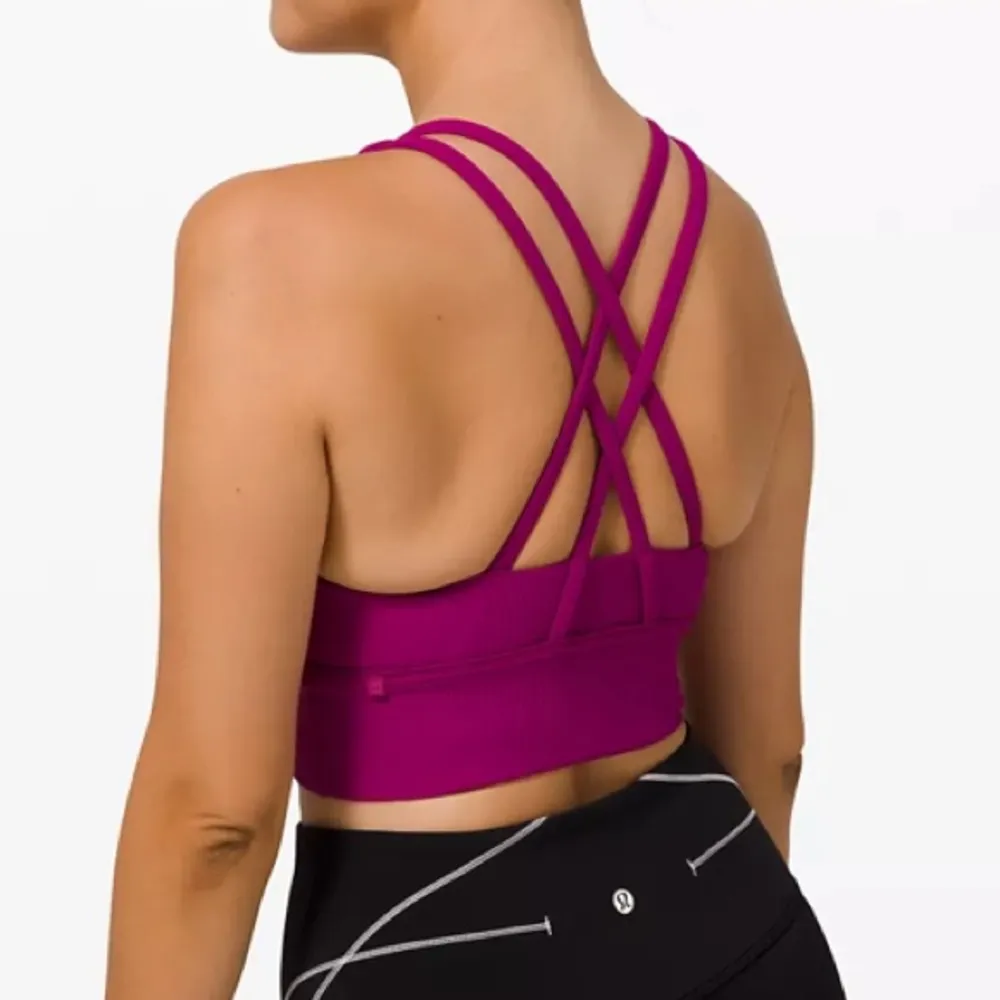 Lululemon Energy Bra Long Line Rib * Deep fuschia - Image 2