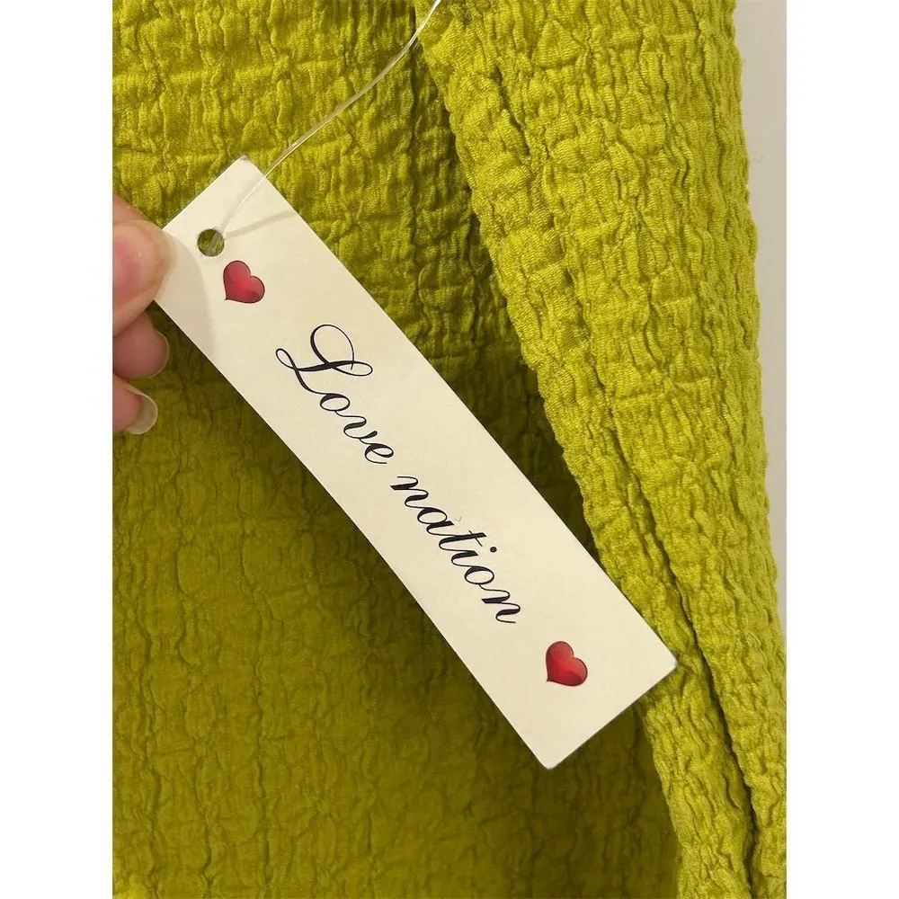 Love Nation Sleeveless Top Size Medium Cropped Tank Blouse Green Textured NWT - Image 6