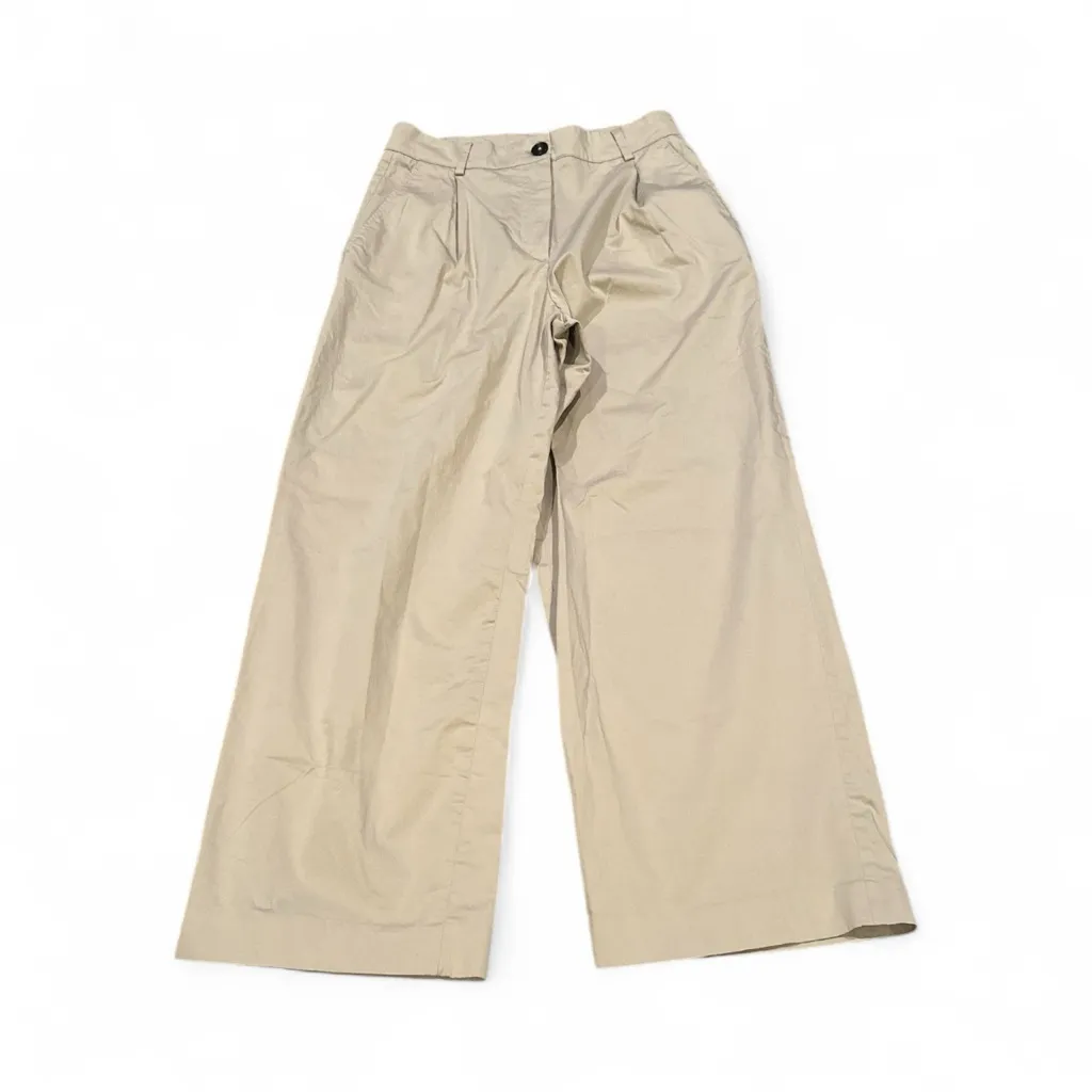 MASSIMO DUTTI BEIGE TAN WIDE LEG PANTS 4 - Image 2