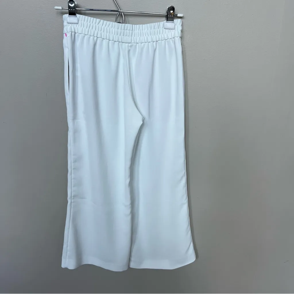 Alice + Olivia  White Benny Crepe Cropped Drawstring Pants Size 0 - Image 7