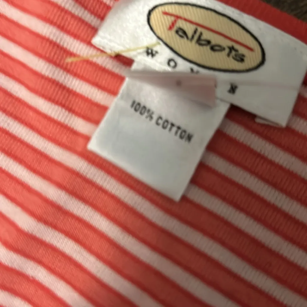 Talbots 100% Cotton Orange Stripped Tank Top 
Size X NEW‎ - Image 6