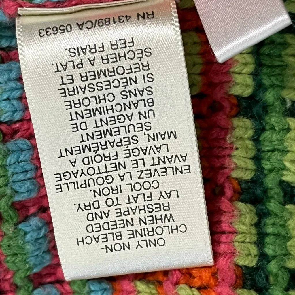 Susan Bristol Bright Pastels Striped Cardigan‎ Size Medium - Image 5