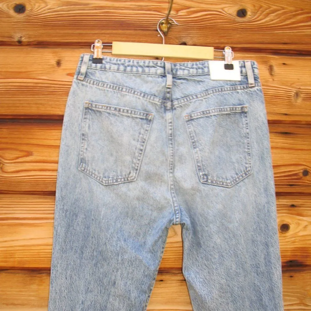 Jonathan Simkhai Standard High Rise Distressed Organic Cotton Boyfriend Jeans Blue Size 30 - Image 7