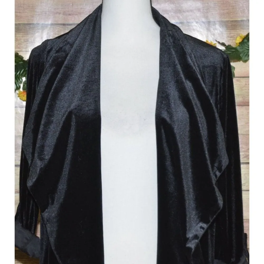 JL Jules & Leopold Jacket Women’s M Black Velvet Evening Wear Mid Length MINT - Image 2