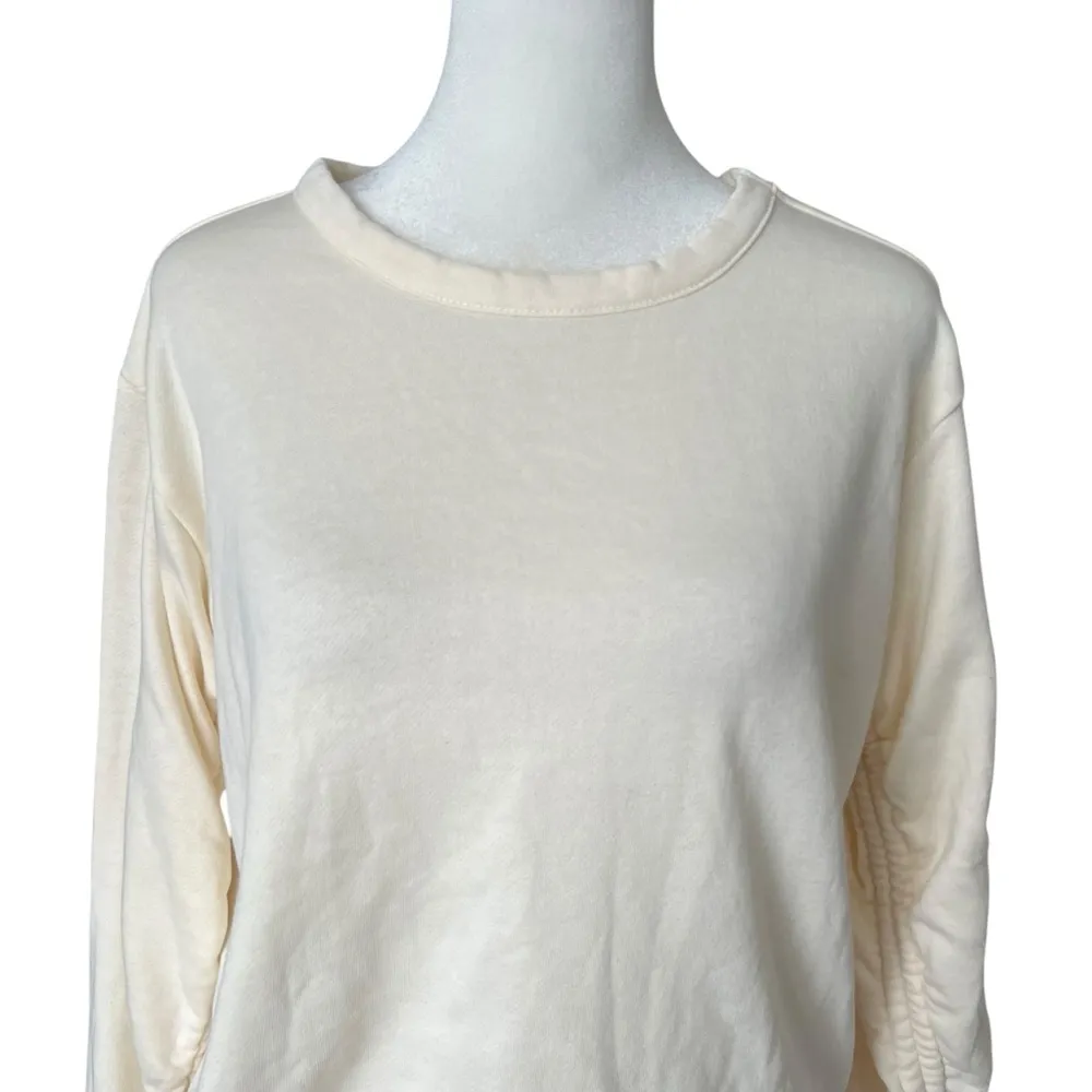 NWT CHASER Long Sleeve Cropped Pullover in Oat Milk Sz S - Image 3