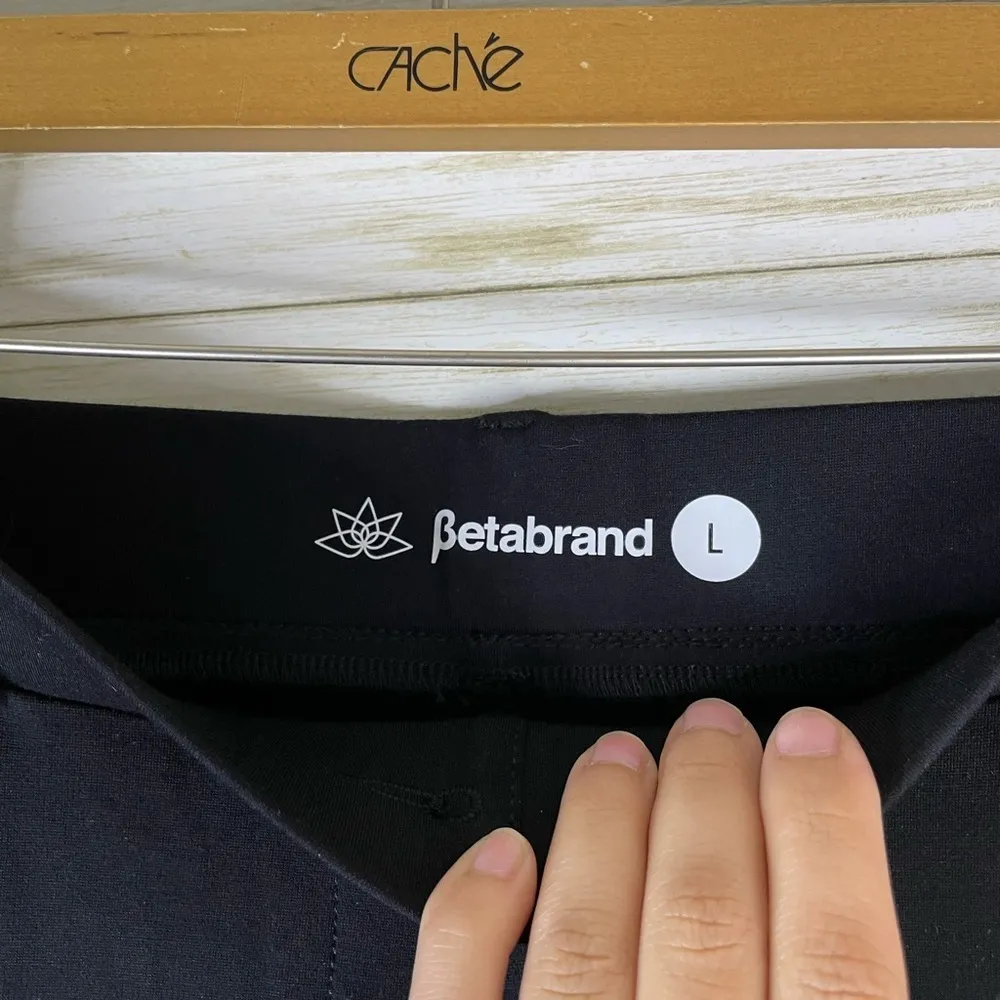 Betabrand Black Straight Leg Office Wear Business Casual Legging Trousers - Image 2