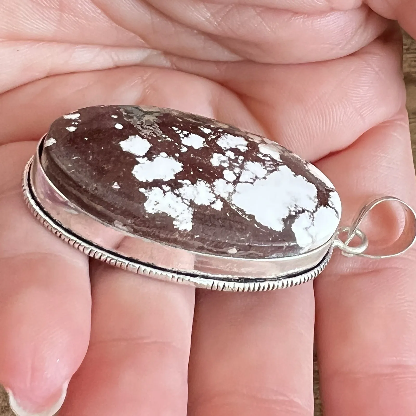 Wild Horse Turquoise 925 Silver Plated Necklace Native American Jewelry Brown - Image 8