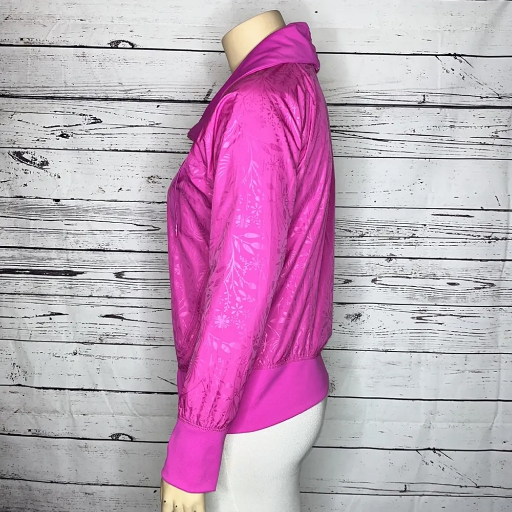 Nike NWT Sz XL (16-18) Pink/Purple Floral Print Dri-Fit Tennis Zip Front Jacket - Image 3