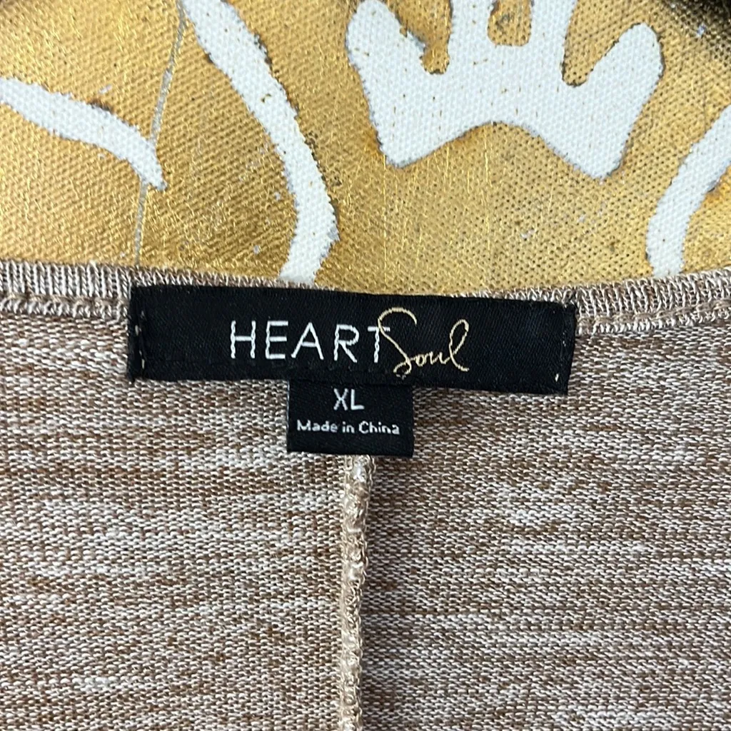 Heart Soul Size XL‎ Cut Out Sleeves Light Brown Sweater with Attached Necklace - Image 2