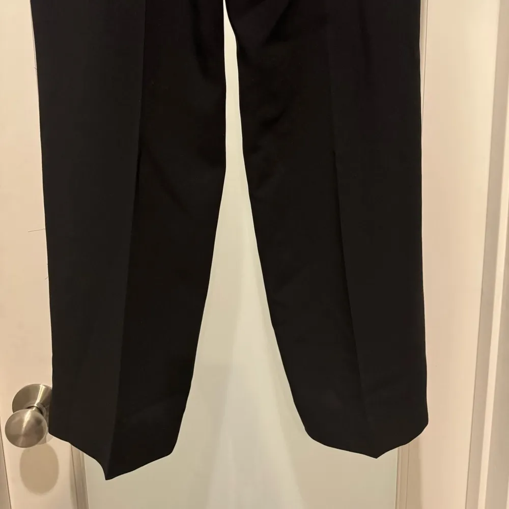 Louben Black Wide Leg Dress Pants Size 8 | Side Zip Tailored Work Trousers - Image 6