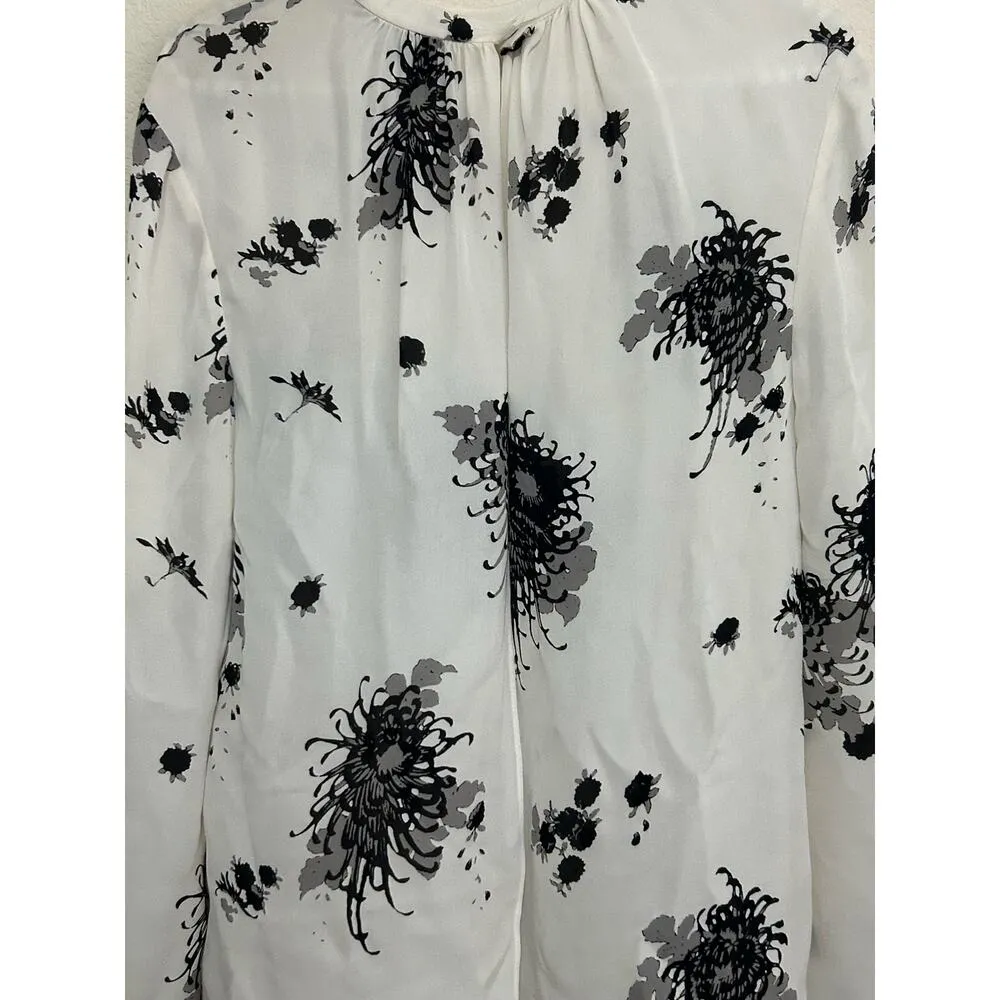 A.L.C Silk Top Size Large Classy Quiet Luxury Split Back Long Sleeve Top - Image 11