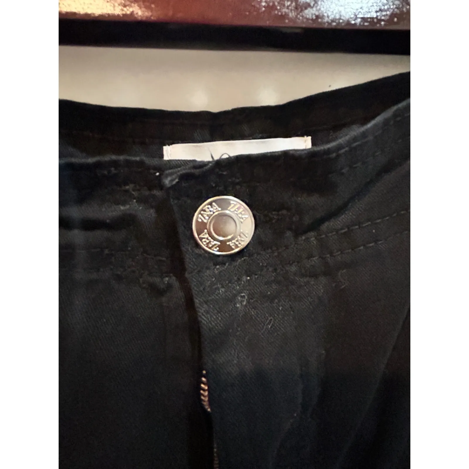 Zara Black Utility Cargo Pants Womens Size 8 Relaxed Fit‎ Pockets - Image 9