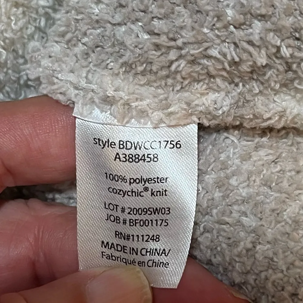 Barefoot Dreams CozyChic Seaside Ivory/Beige Crewneck Sweater Size Large - Image 5