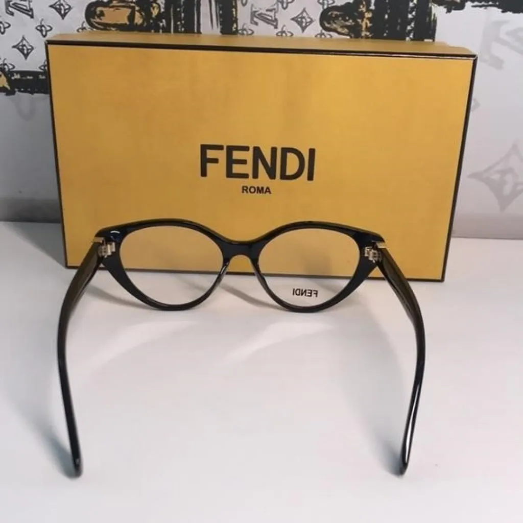 NEW Authentic Fendi FE50020I 001 Cat-Eye Eyeglasses – Shiny Black - Image 7