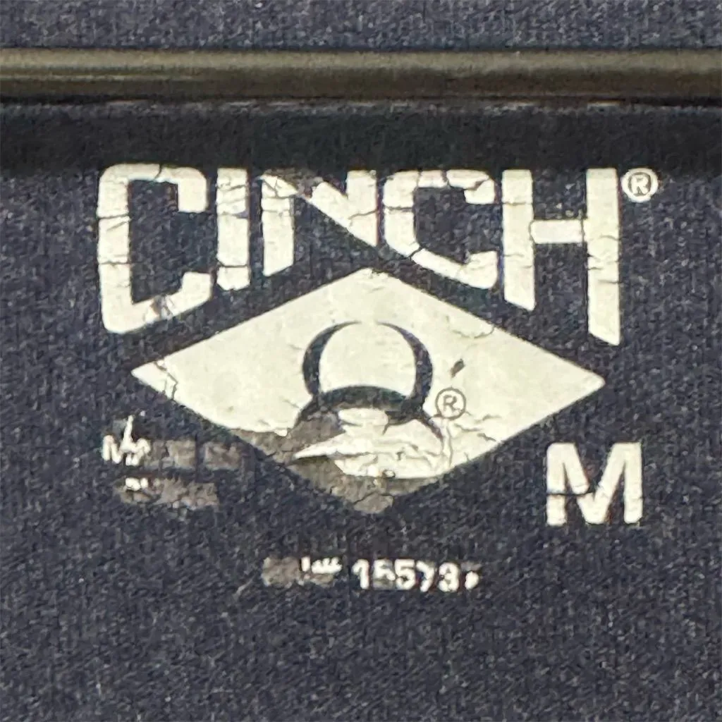 CINCH Performance Quarter Zip Pullover M Navy Blue Micro Dot Athletic Western - Image 6