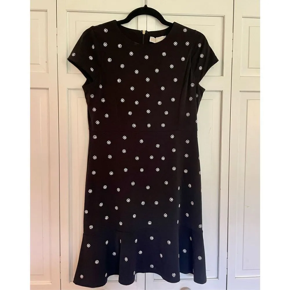 Michael Michael kors black with white floral dress medium p - Image 4