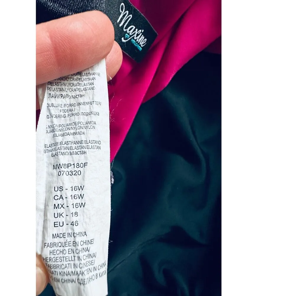 Vintage 80s Strapless One Piece Swimsuit Pink Size 16 Flattering Ruffle skirt - Image 5