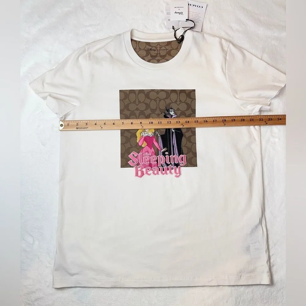 NWT Disney X‎ Coach Signature Sleeping Beauty T Shirt off white size L - Image 5