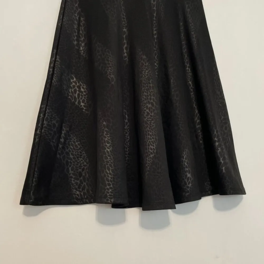 FAITH AND JOY Leopard Animal Print ish Wavy Striped Satin Pull On A-Line Skirt M - Image 4