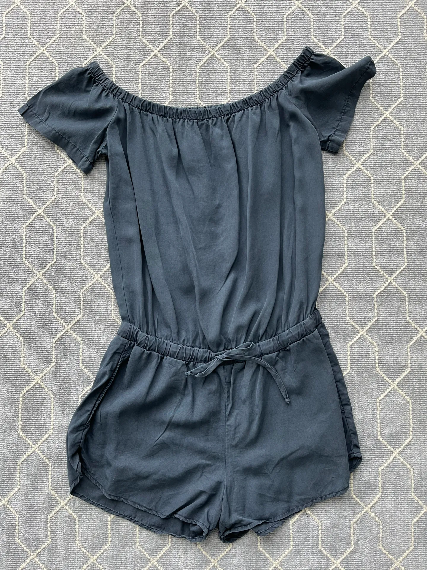 Revolve  Blue Off Shoulder Romper Size Medium - Image 2