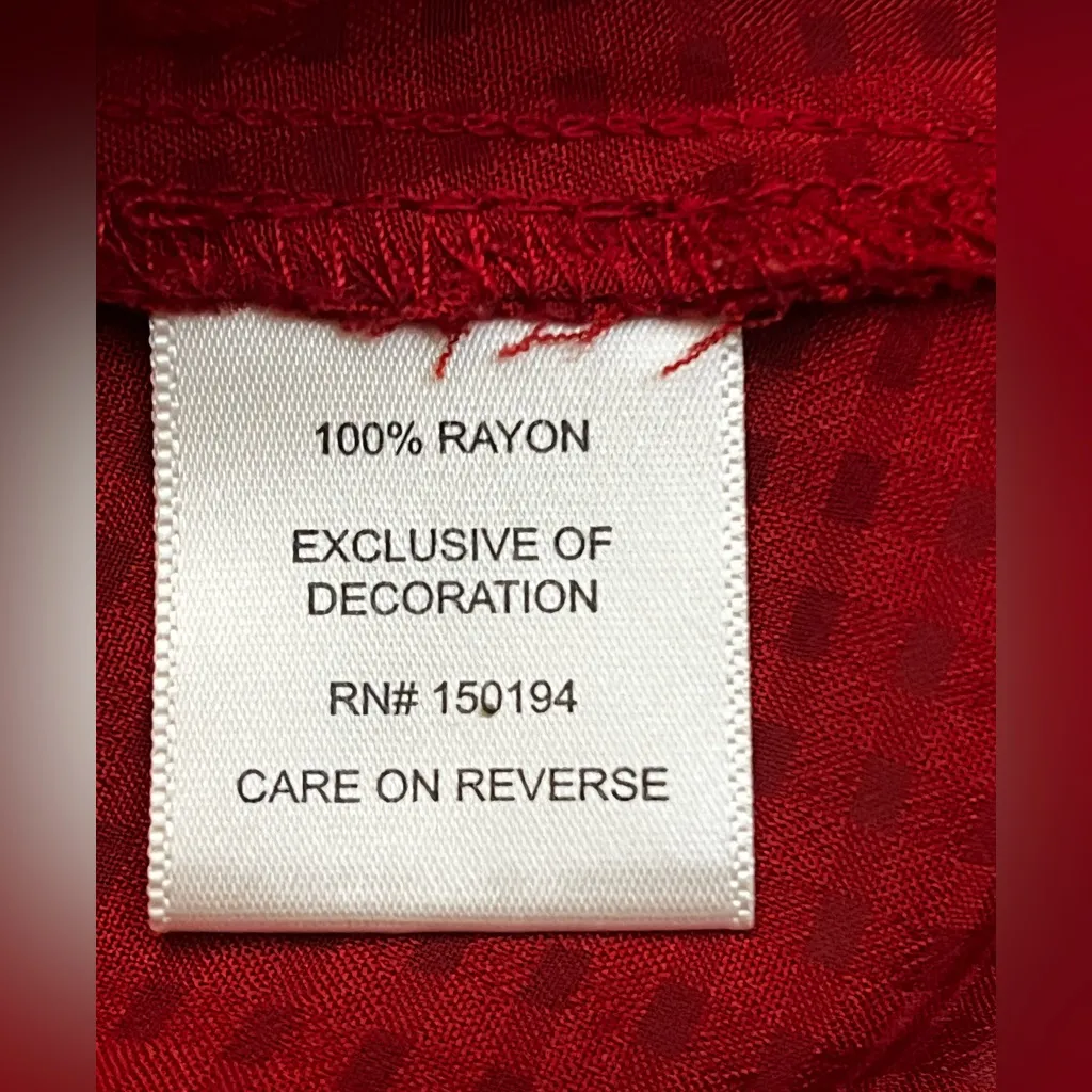 Soulmates Blouse Red Floral Embroidered High Neck Long Sleeve - Image 5