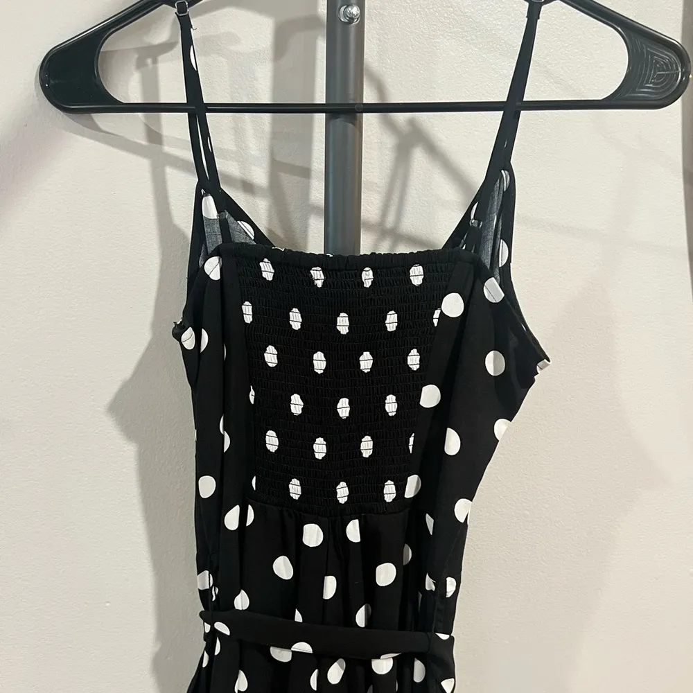 J. Crew Black Jumpsuit with White Polka Dots - Image 5