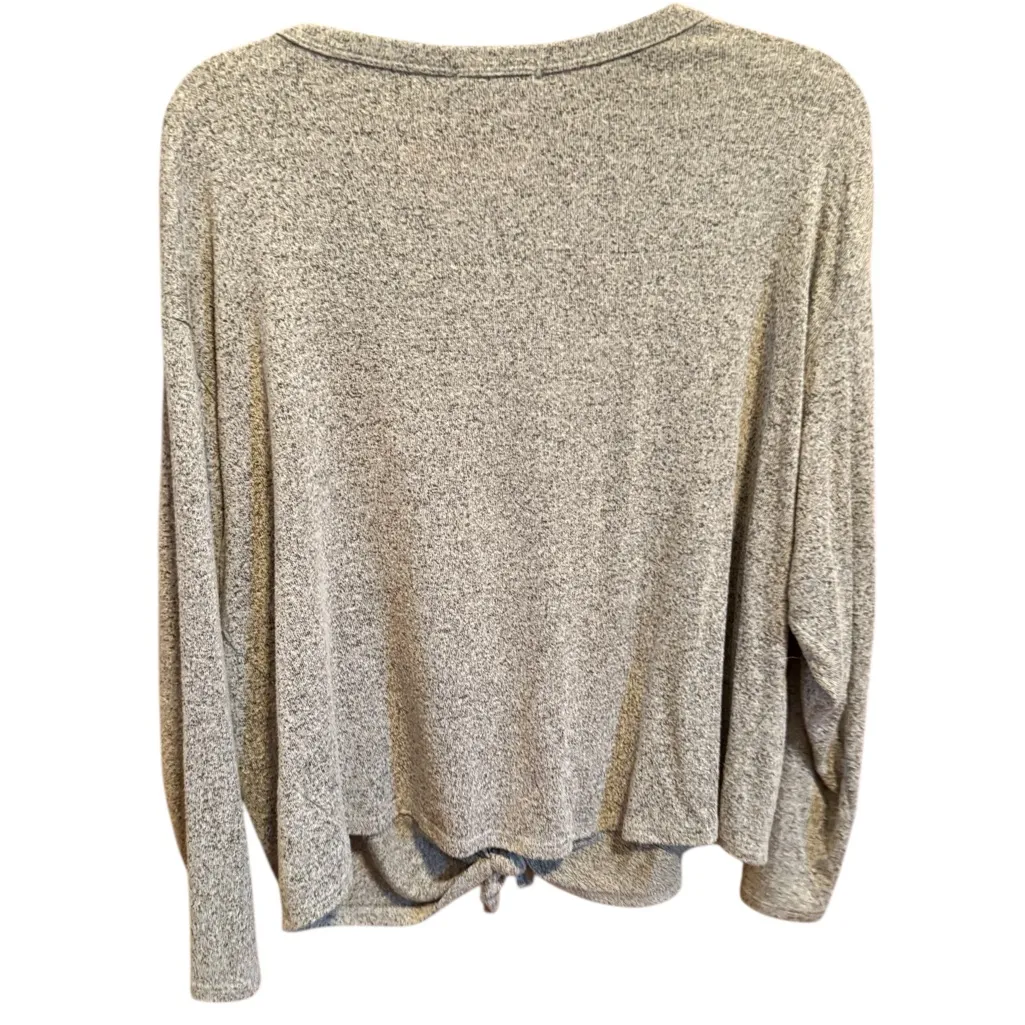 Elegant Heather Gray Long Sleeve Women's Top - Image 2
