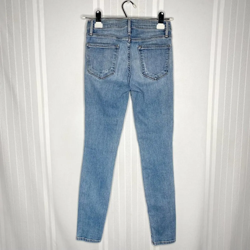FRAME Denim Le Skinny de Jeanne Distressed Jeans Kitty Hawk Size 26 Ripped - Image 10