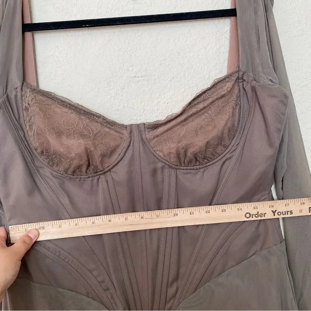 House of CB‎ 'Safran' Mocha Corset Midi Dress NWOT size XL - Image 11