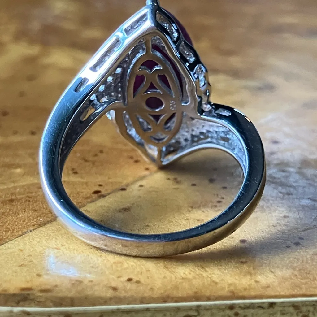 Genuine Ruby Sterling Silver Ring Size 7 Purple - Image 5