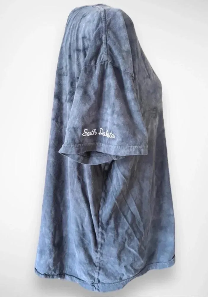 Pimatee Gray Tie Dye South Dakota Feather T Shirt‎ | Size 2X - Image 3