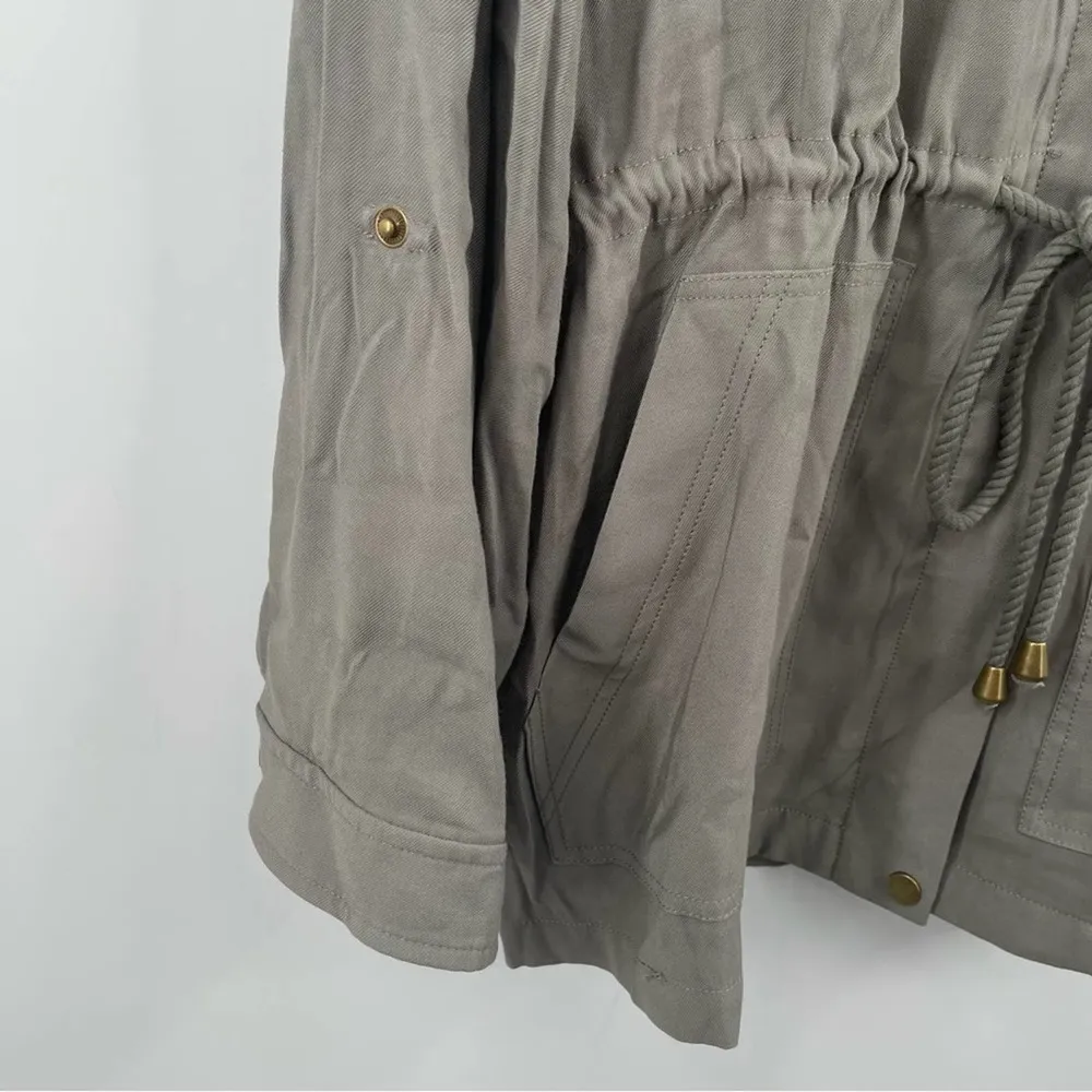 NEW HEARTLOOM Jacket Green Coat Zipper Cinch Anorak Hood Lightweight Large NWOT - Image 7