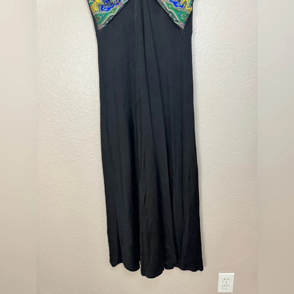 SANDRO Rabba Printed Satin Twill paneled Jersey Midi Dress Black size 6 $695 - Image 12