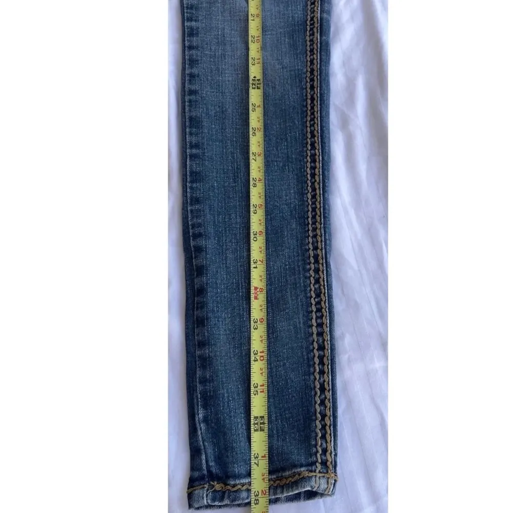 Vintage Zana Di Women’s Sz 1 Embroidered Brown Flare Jeans Dark Wash Y2K… - Image 4