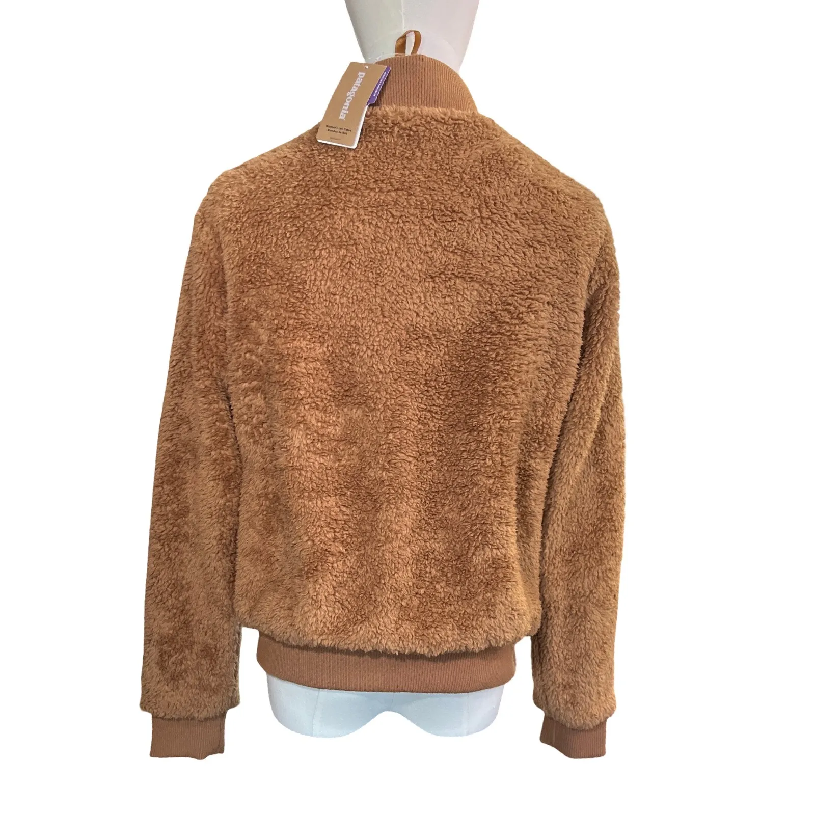Patagonia Los Gatos Bomber Jacket Women’s M Beech Brown Teddy Fleece NWT Gift - Image 3