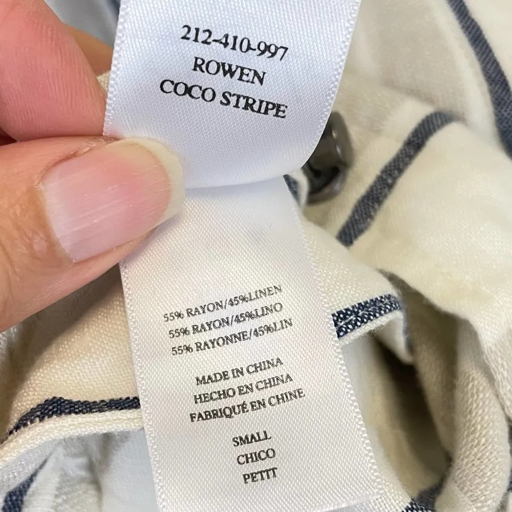 Rails‎ Rowen Coco Striped Linen Blend Utility Short Jacket Size Small - Image 11