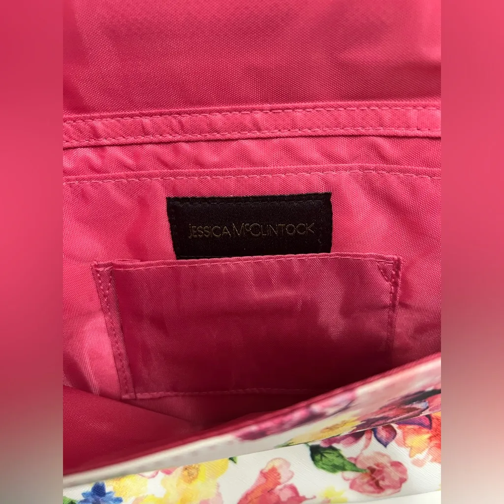 Jessica McClintock Floral Print Clutch with Chain - Image 6