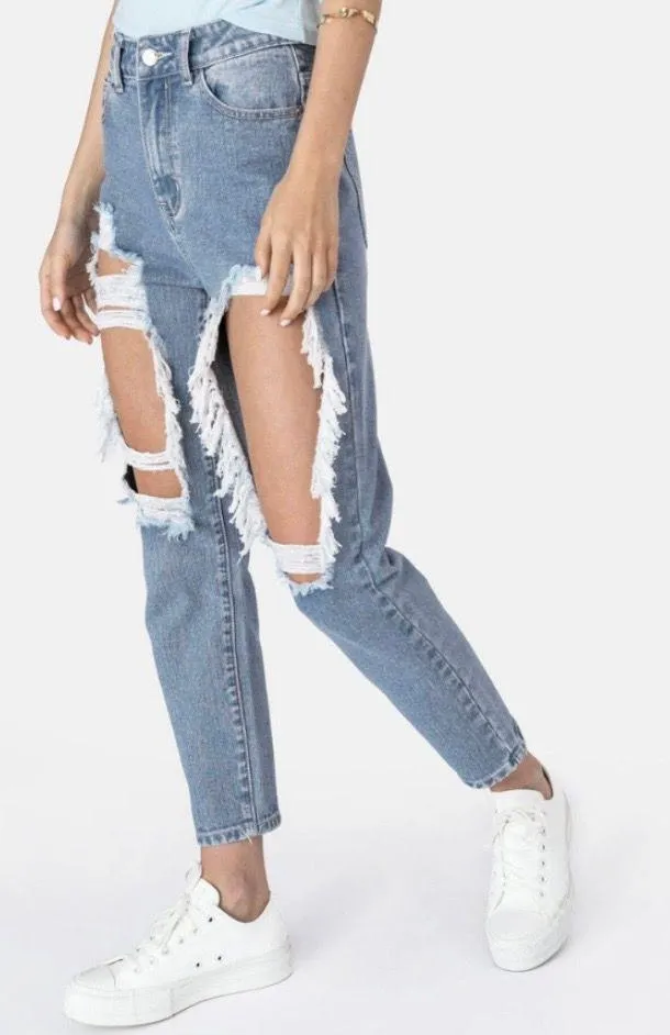 Adika Ripped Mom Jeans - Image 2